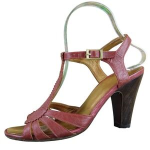 Chie Mihara Women  Gladiator Red Leather Sz 37 Medium ‎ Used 2025